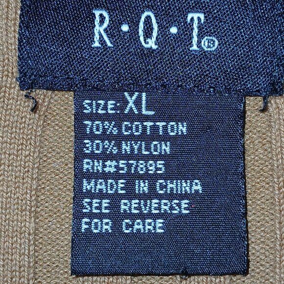 WOMENS R.Q.T. CAMEL COLORED RIBBED SWEATER, 3/4SLEEVE, SIZE XL - Picture 5 of 6